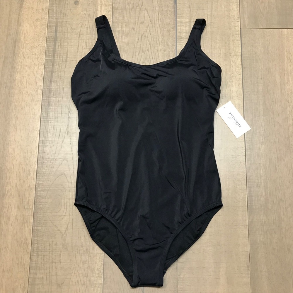 Swimsuits for All Swimsuit Womens Sz 18 Black One Piece‎ Beach Padded Adjustable